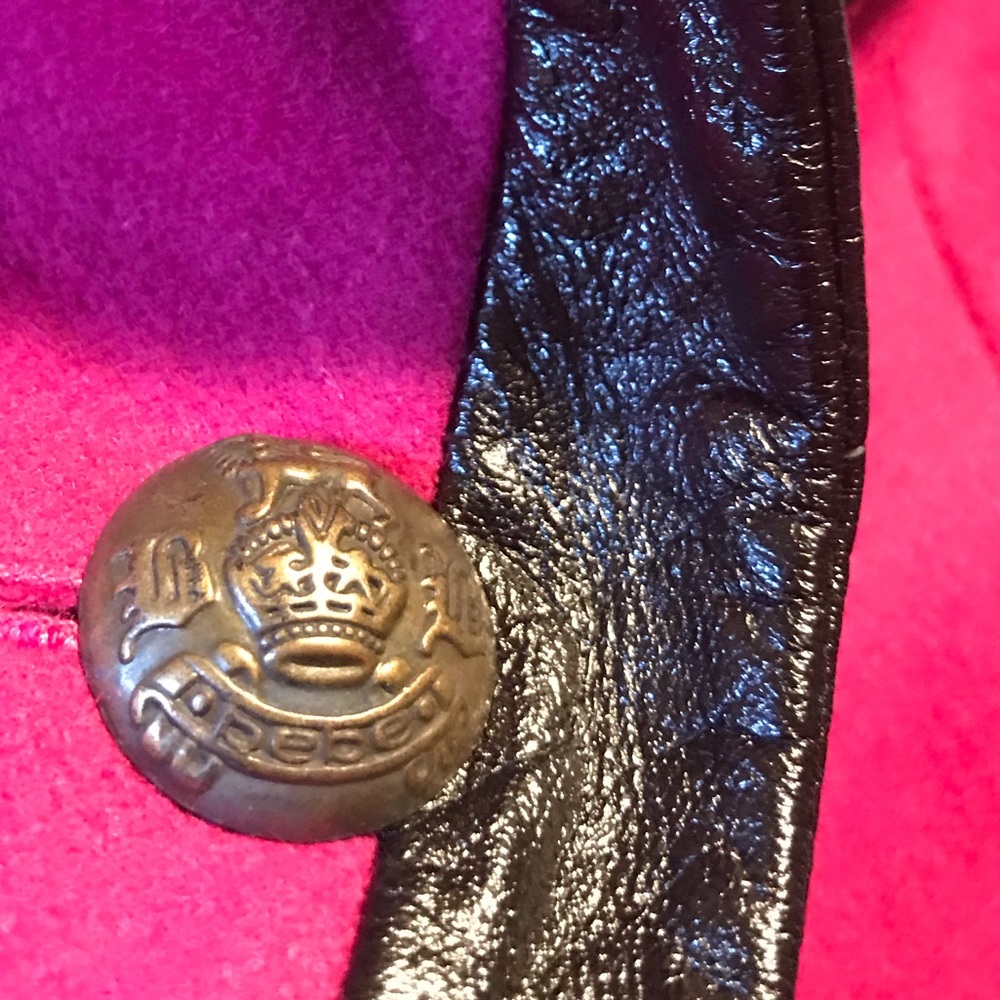 Bebe Raspberry Wool Blazer w/Faux Leather Jacket - Picture 9 of 13